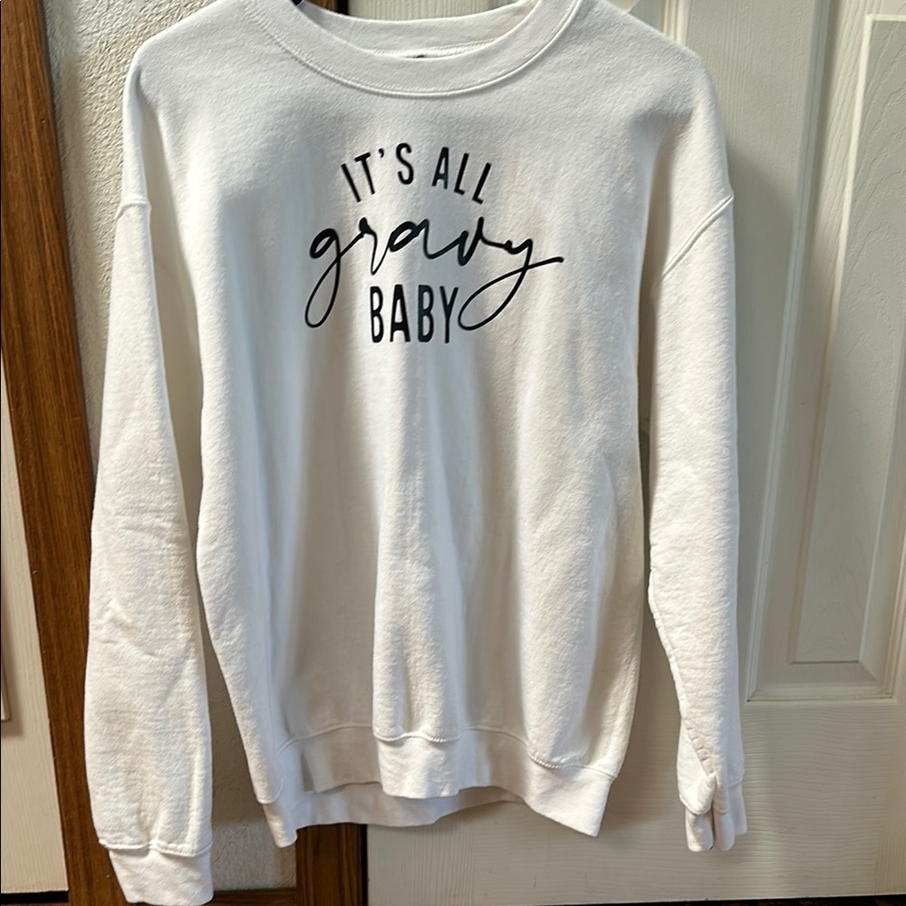 White Graphic Women's Sweater
